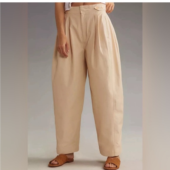 Maeve Pants - Maeve Anthropologie Pleated Barrel Pants Button 12